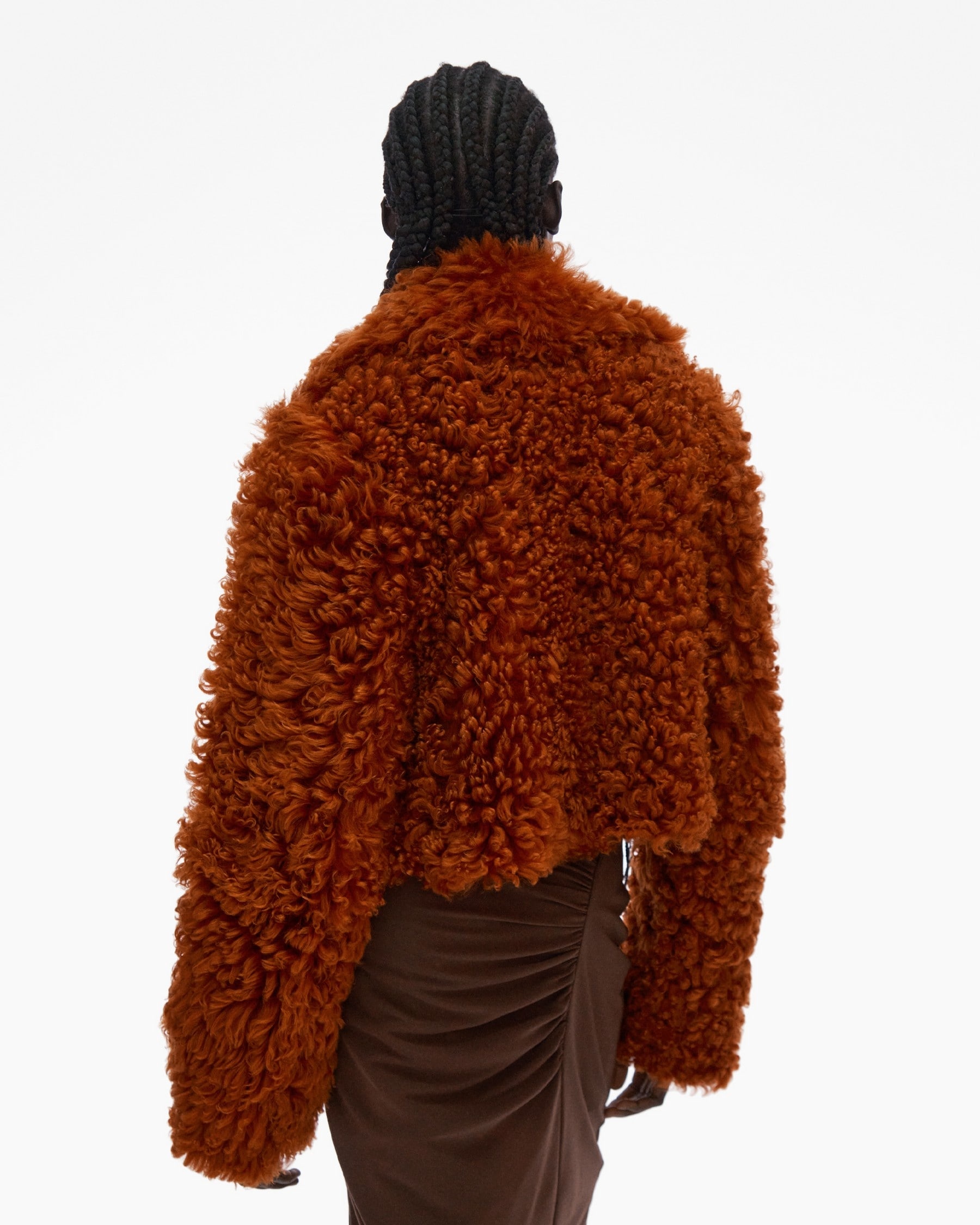 CROPPED SHEARLING TRENCH JACKET - 4