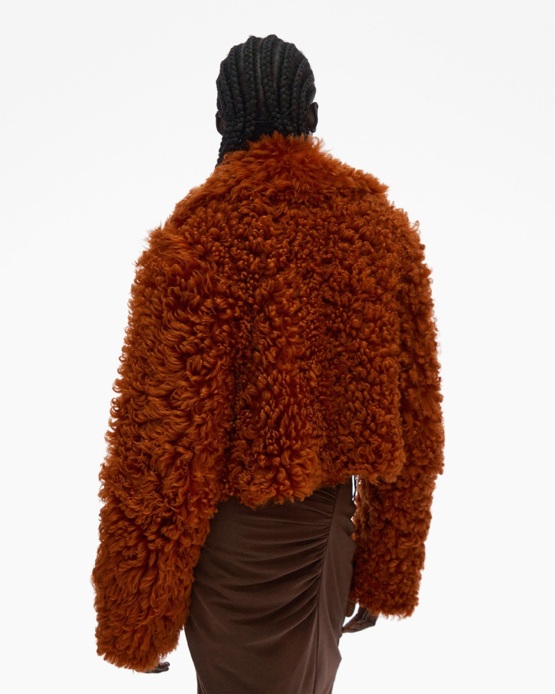 CROPPED SHEARLING TRENCH JACKET 4