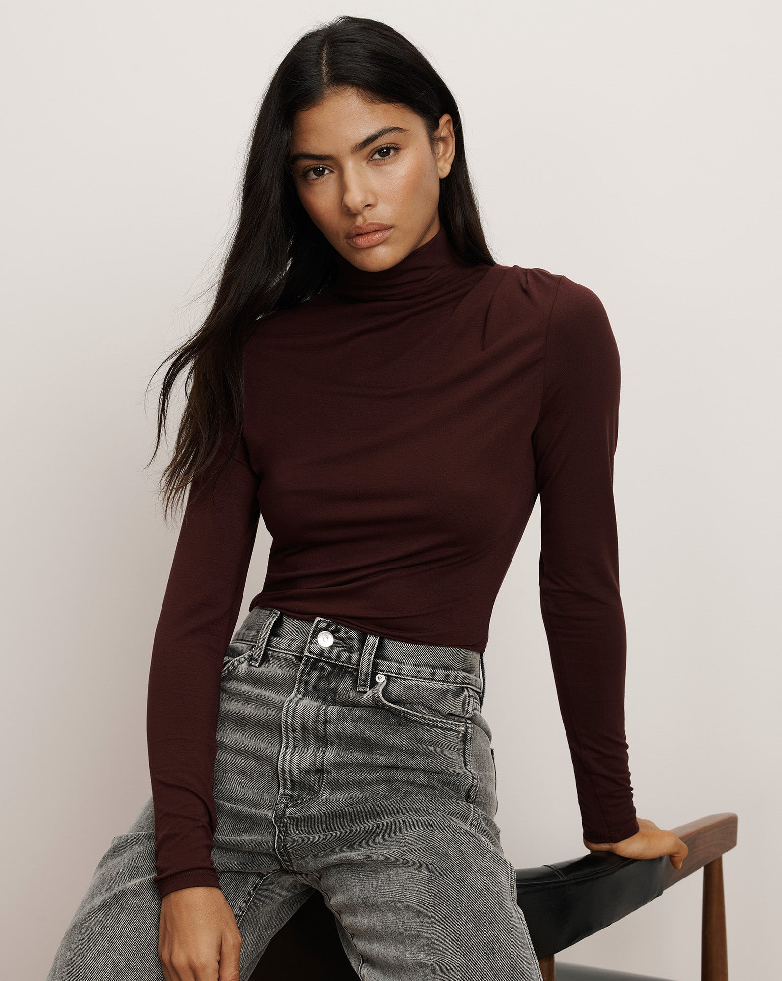 MYLIE MOCK-NECK TOP - 2