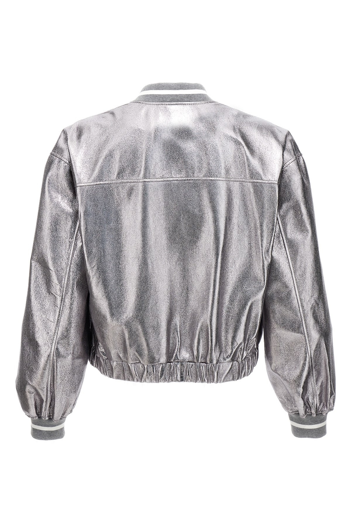Laminated leather bomber jacket - 2