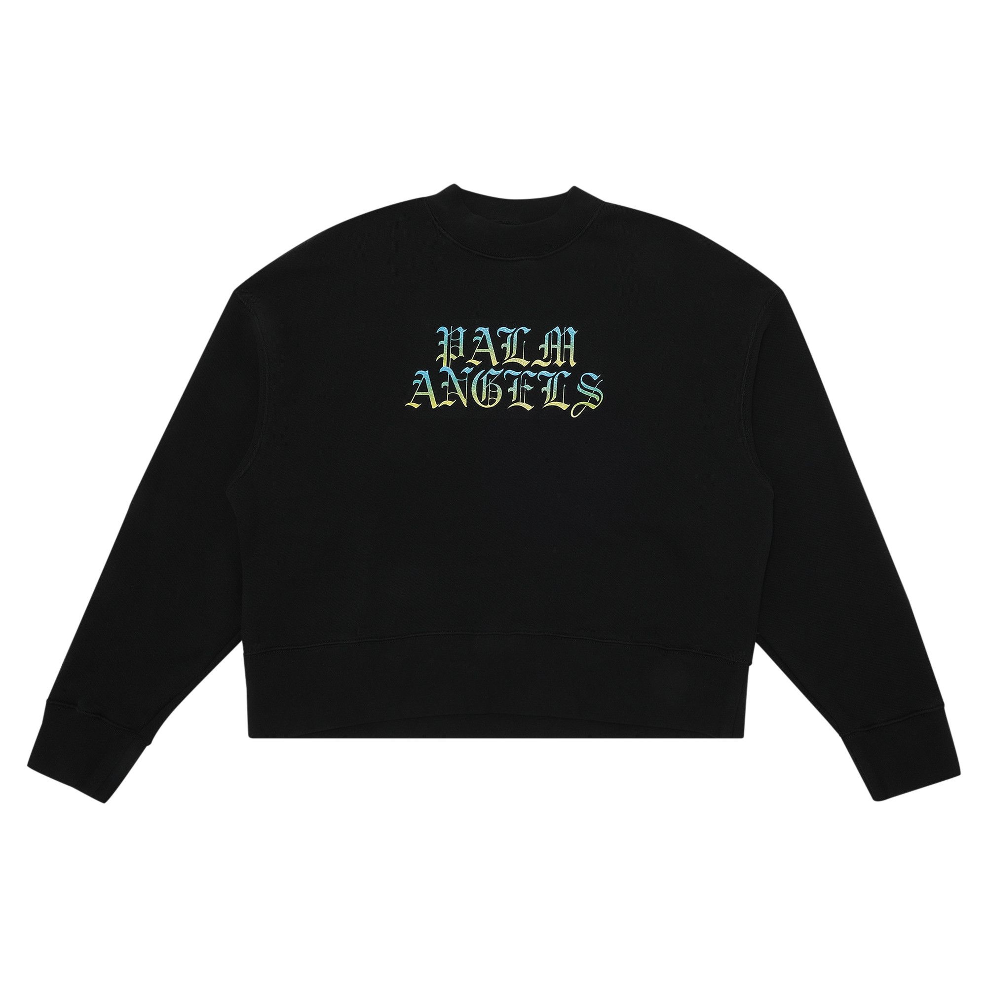 Palm Angels Hue Gothic Logo Crewneck 'Black/Multicolor' - 1