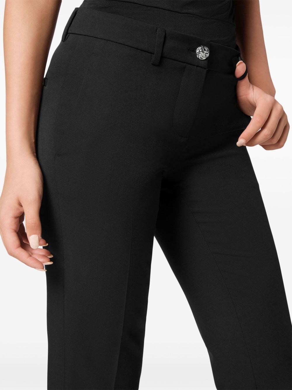 skull-detail slim-fit trousers - 5