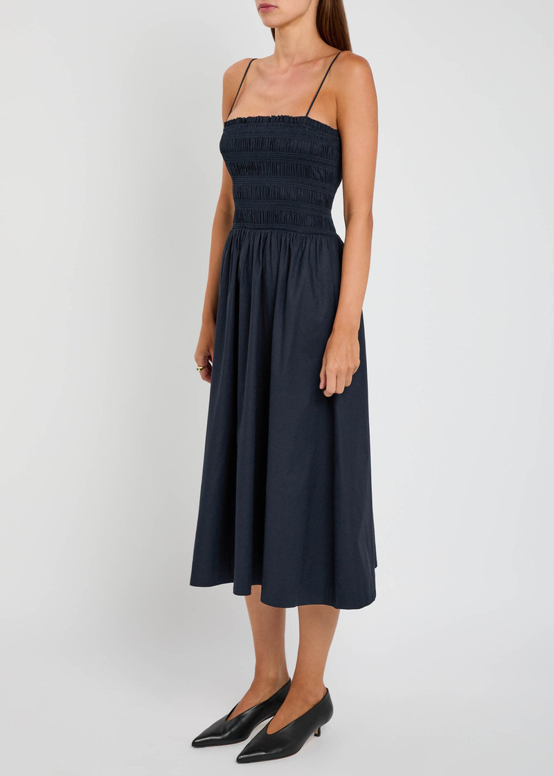 Reformation Reformation Kerrie Smocked Stretch-cotton Midi Dress outlook