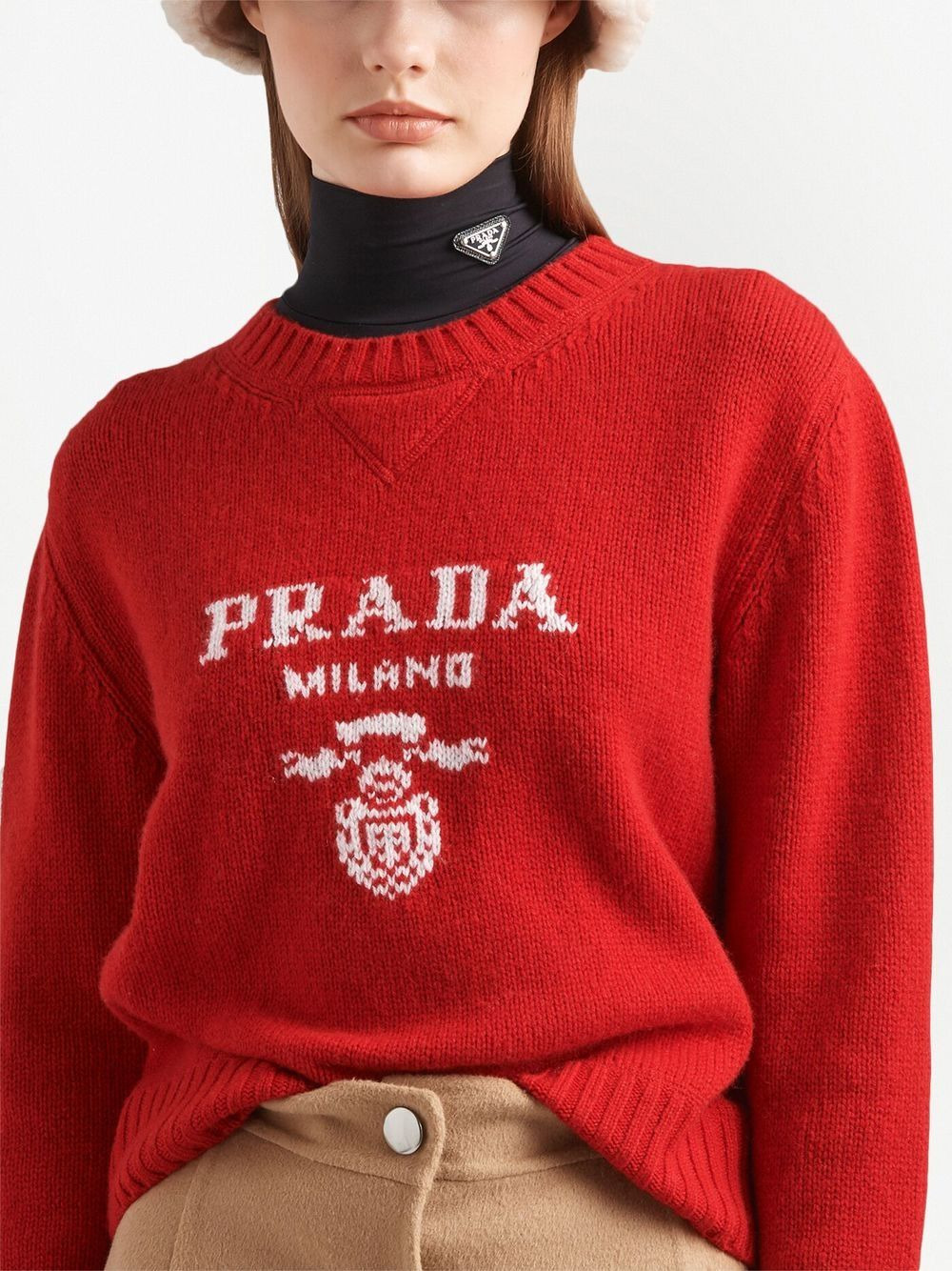 intarsia-knit logo jumper - 4
