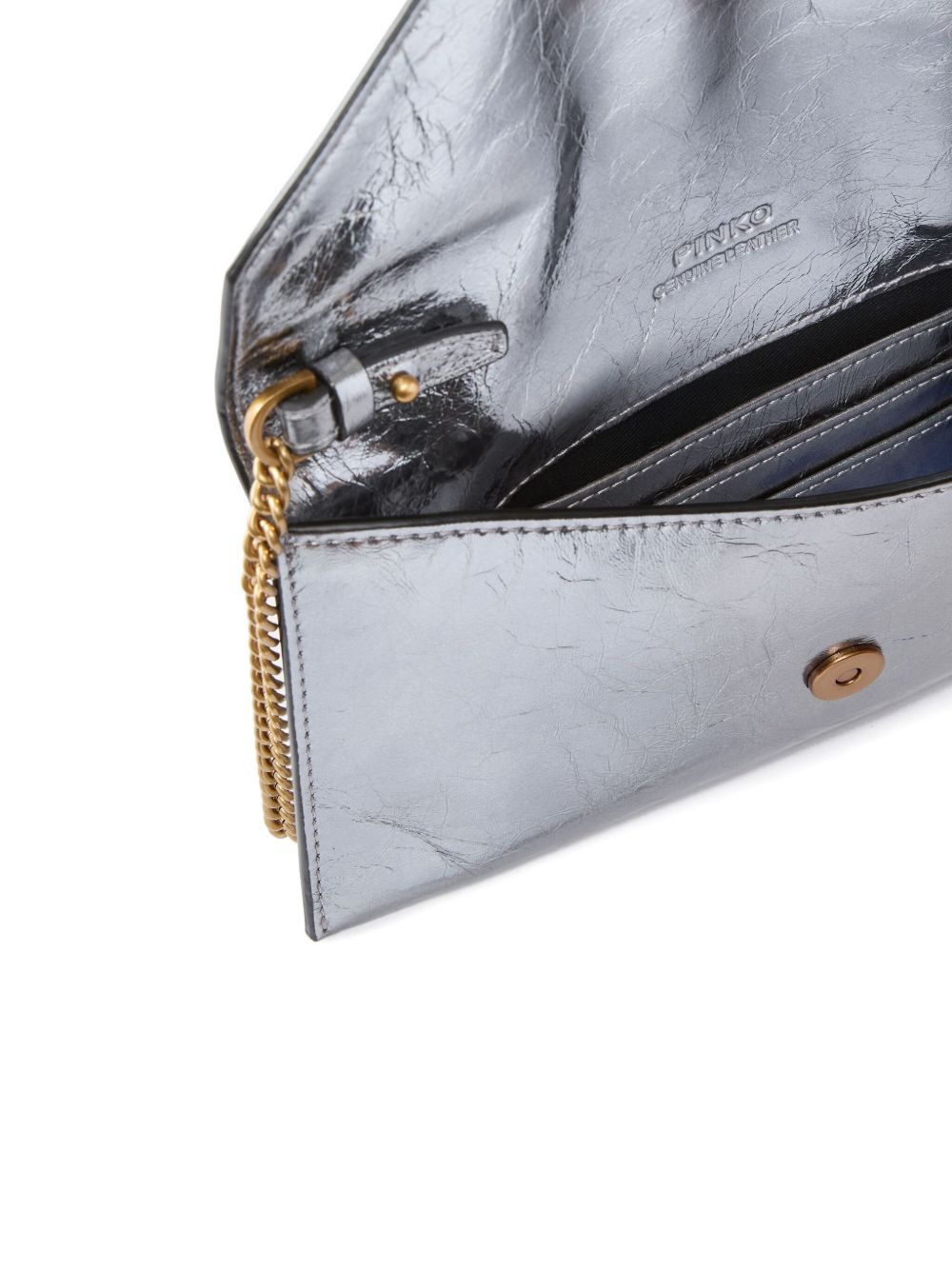 metallic flap chain clutch - 4
