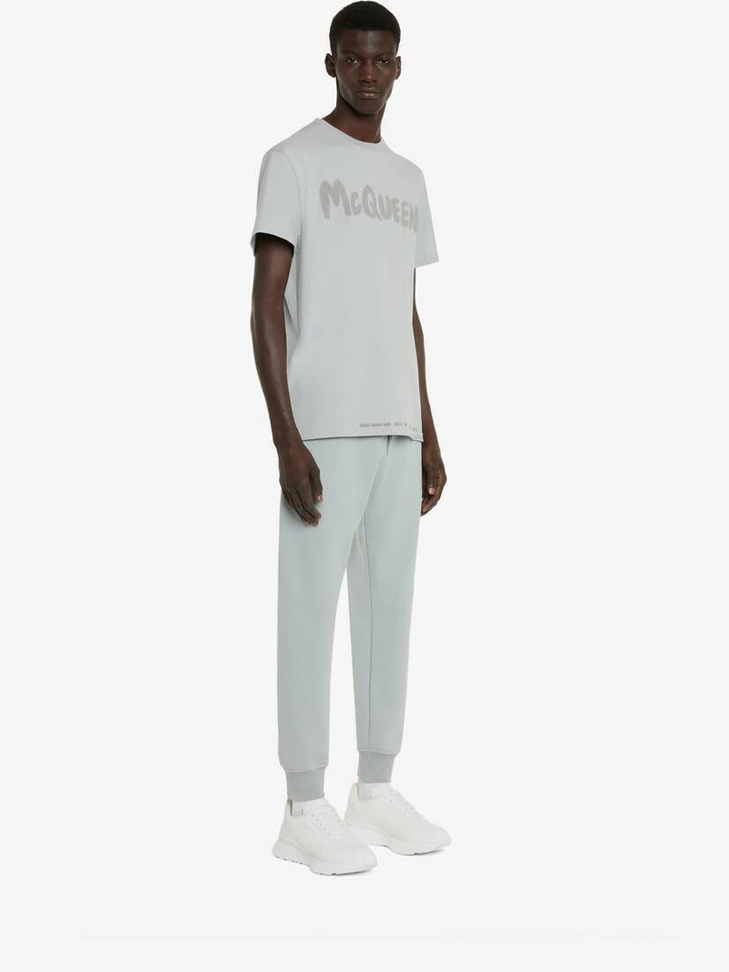 Men's McQueen Graffiti T-shirt in Dove Grey 3