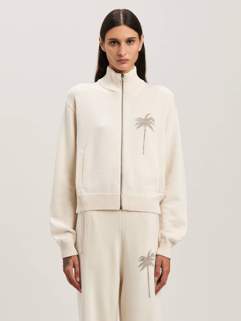 Palm Inlay Track knit jacket 3