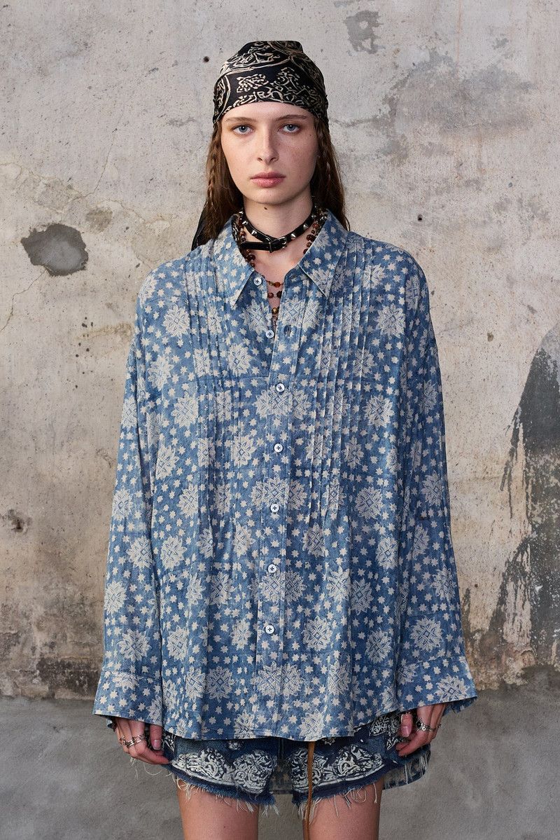PINTUCK DROP NECK SHIRT 4