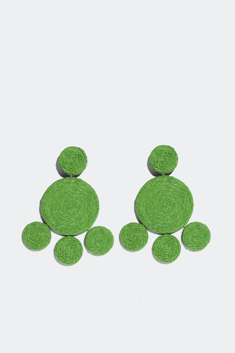Raffia Deco Earring in Gummy Green 1
