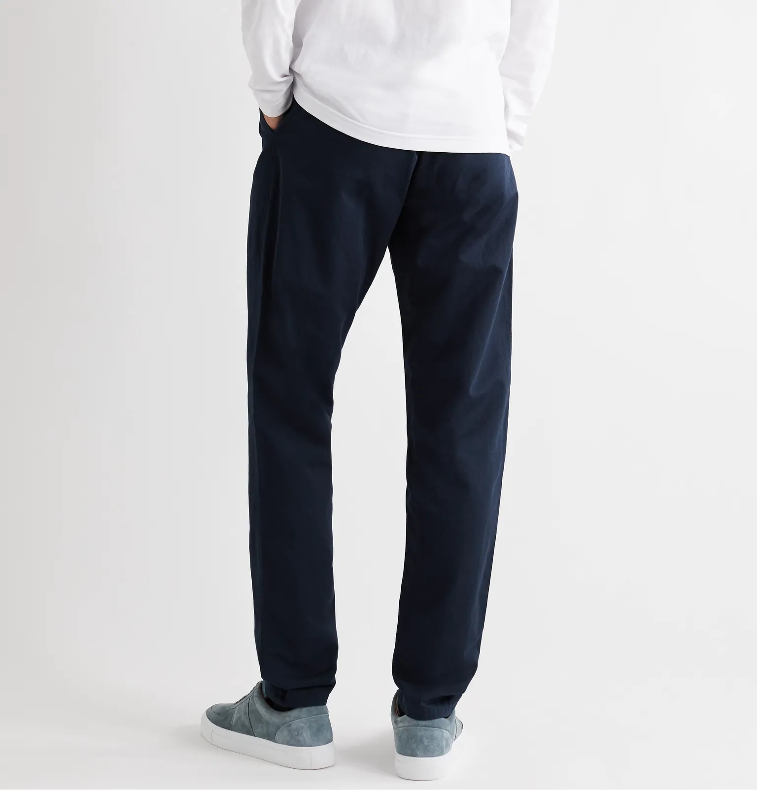 Slim-Fit Pleated Cotton and Linen-Blend Twill Trousers - 4