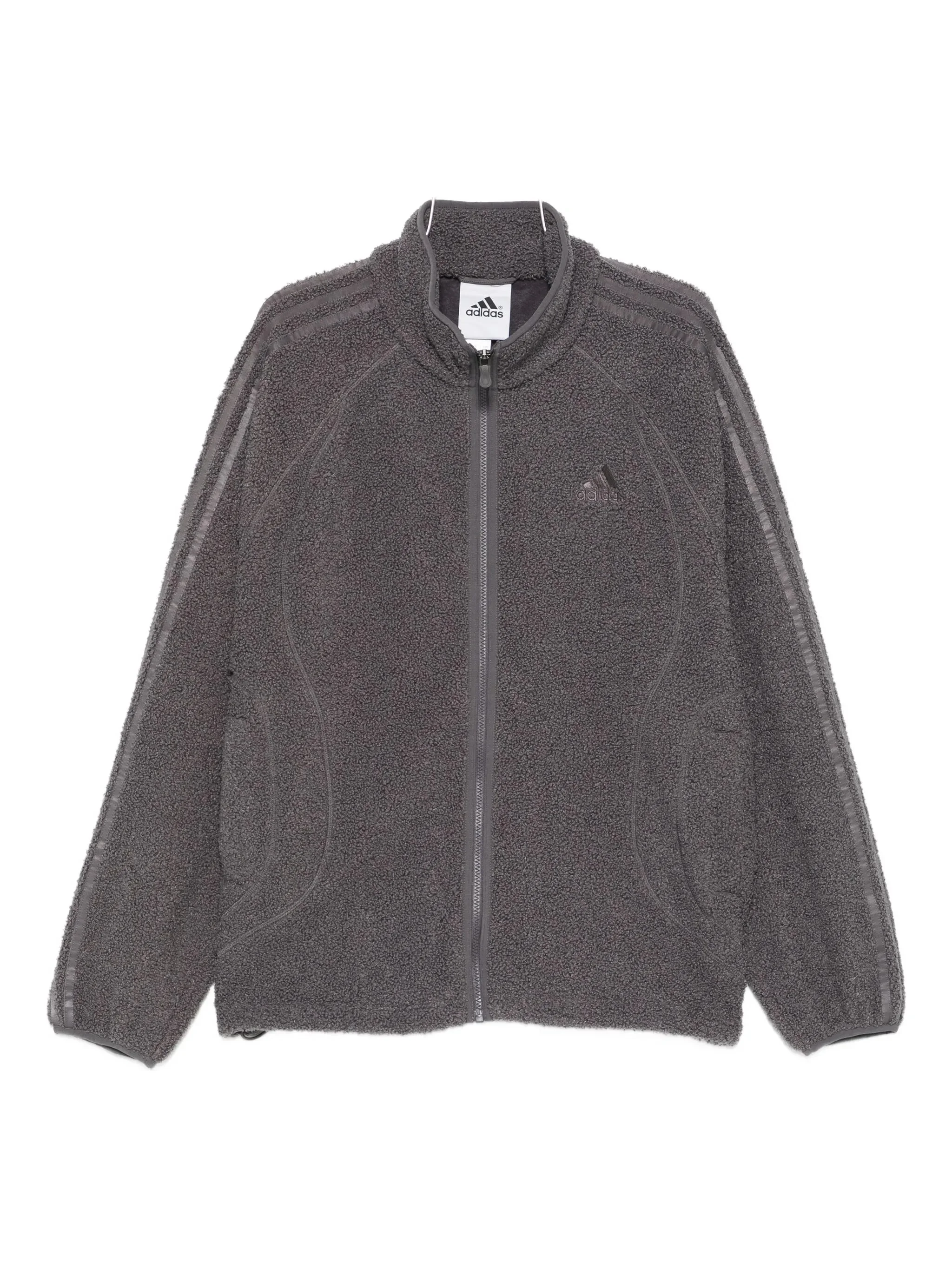 Adidas Borg Three-stripe Zip Sweatshirt - 1