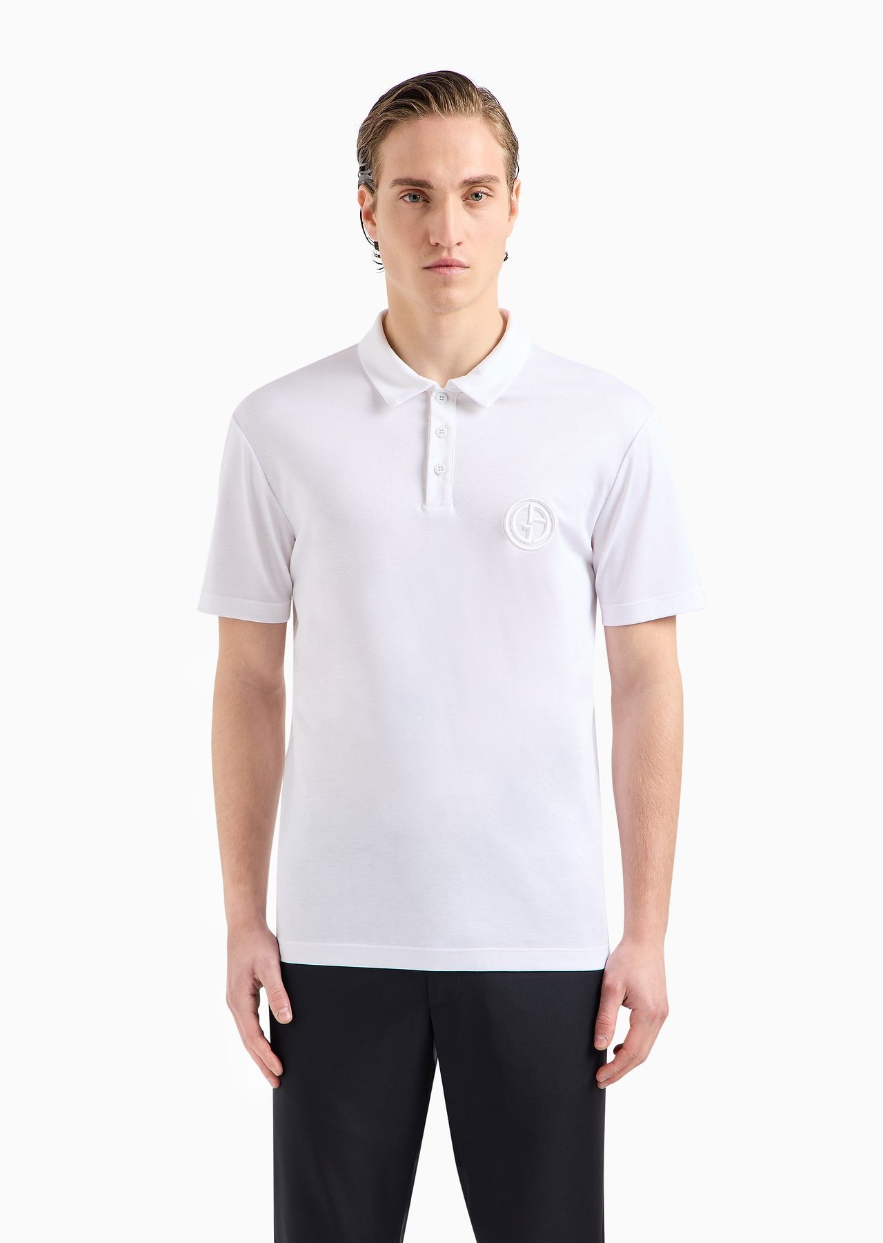 Short-sleeved polo shirt in cotton interlock - 2