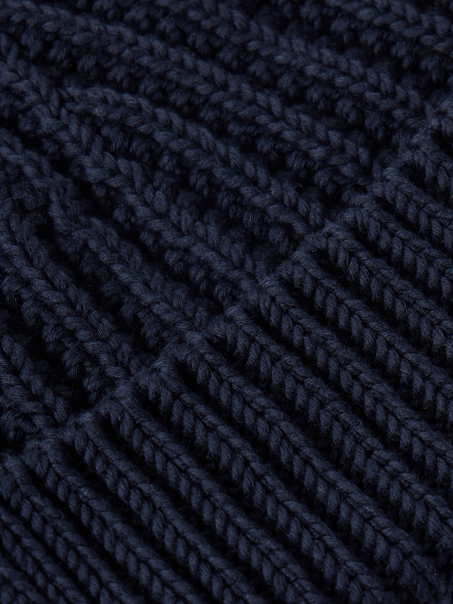 Moltrasio Ribbed Cotton Beanie Navy - 3