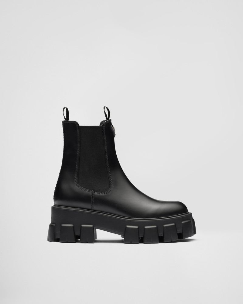 Prada Monolith brushed leather booties outlook
