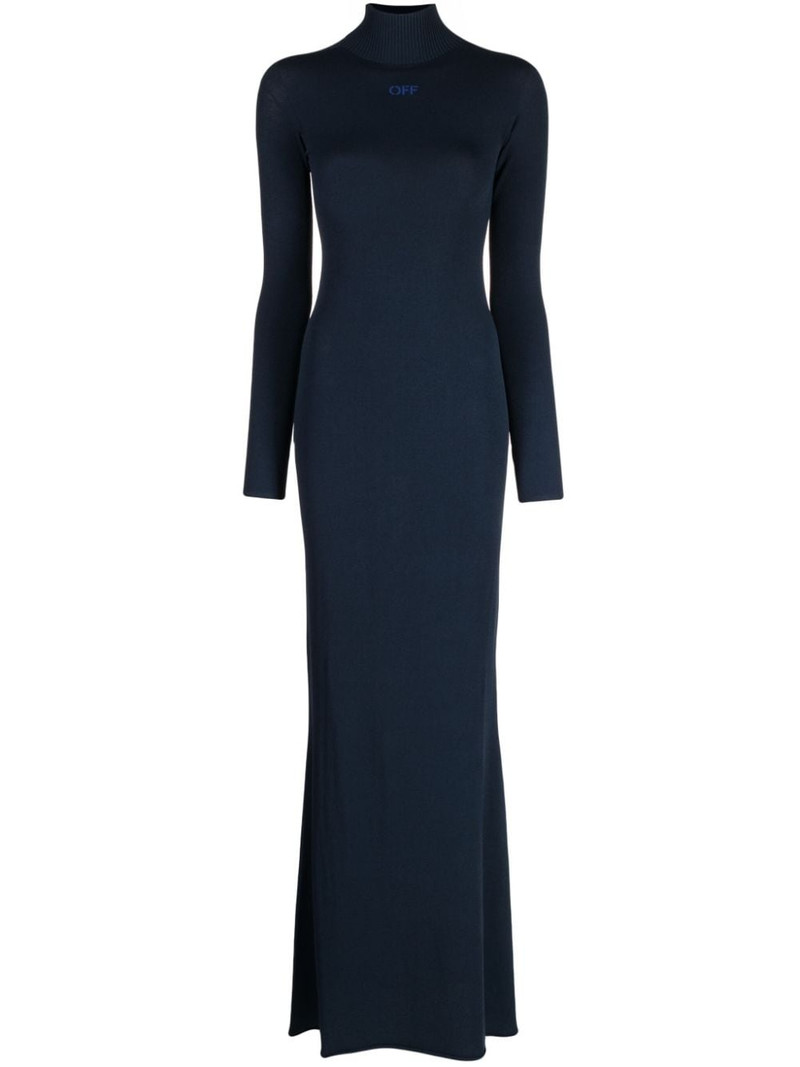 long-sleeve funnel-neck dress 1