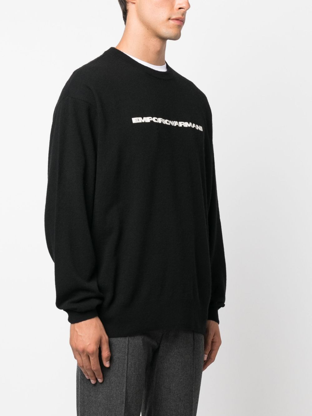logo-print crew-neck jumper - 3