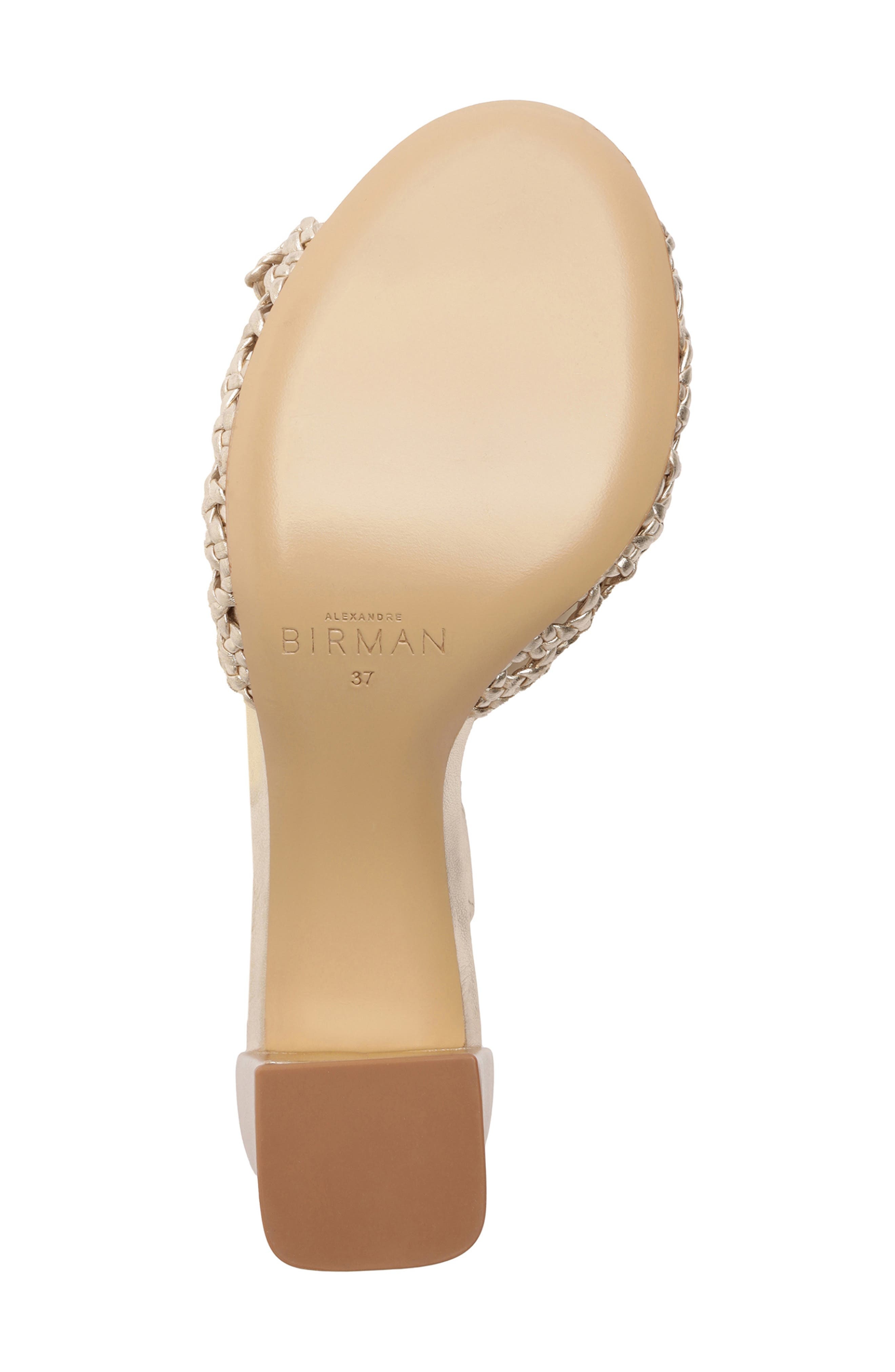 Alexandre Birman Easy Clarita Tresse Block Heel Slingback Sandal in Golden at Nordstrom - 6