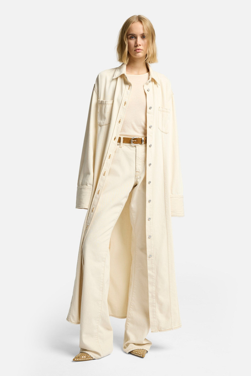 7 For All Mankind Long Sleeve Crew in White outlook