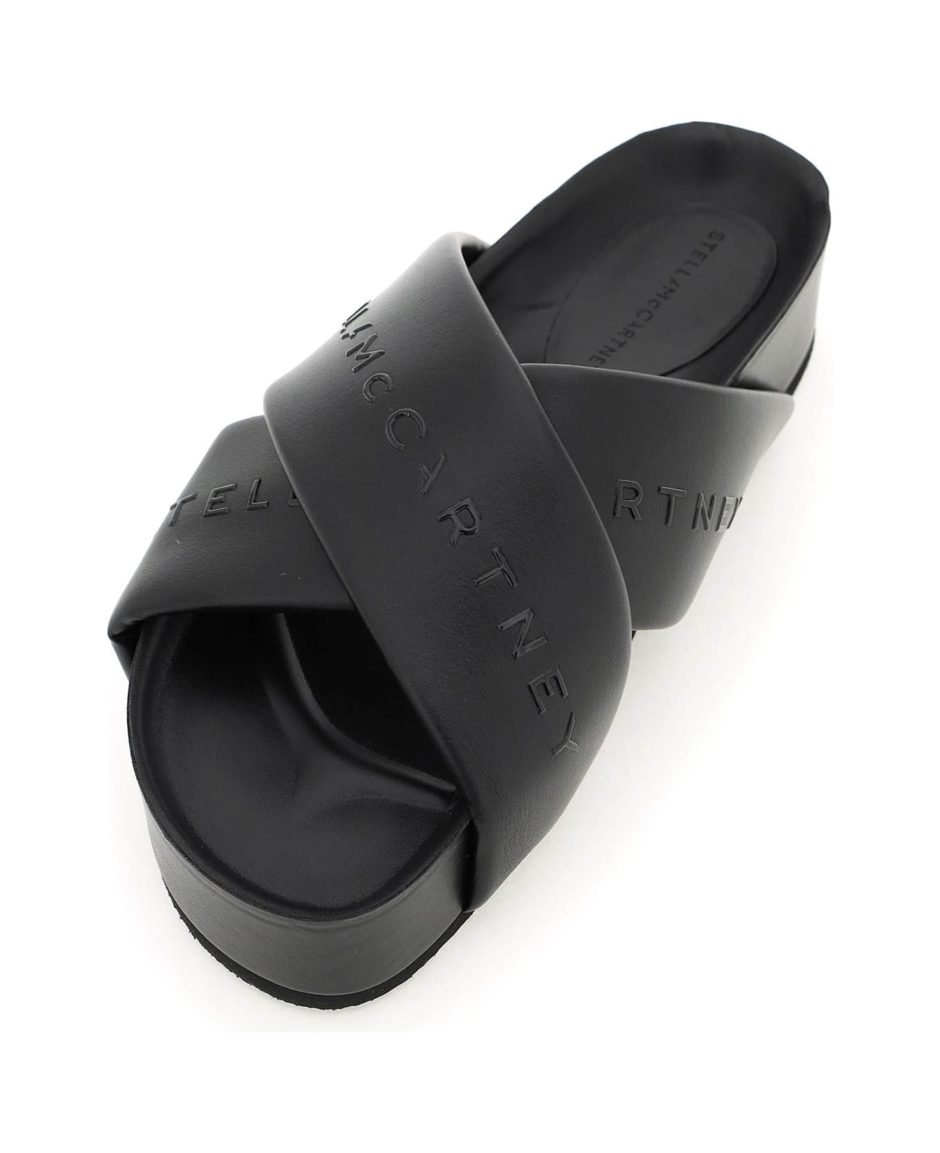 Padded Faux Leather Slides - 4