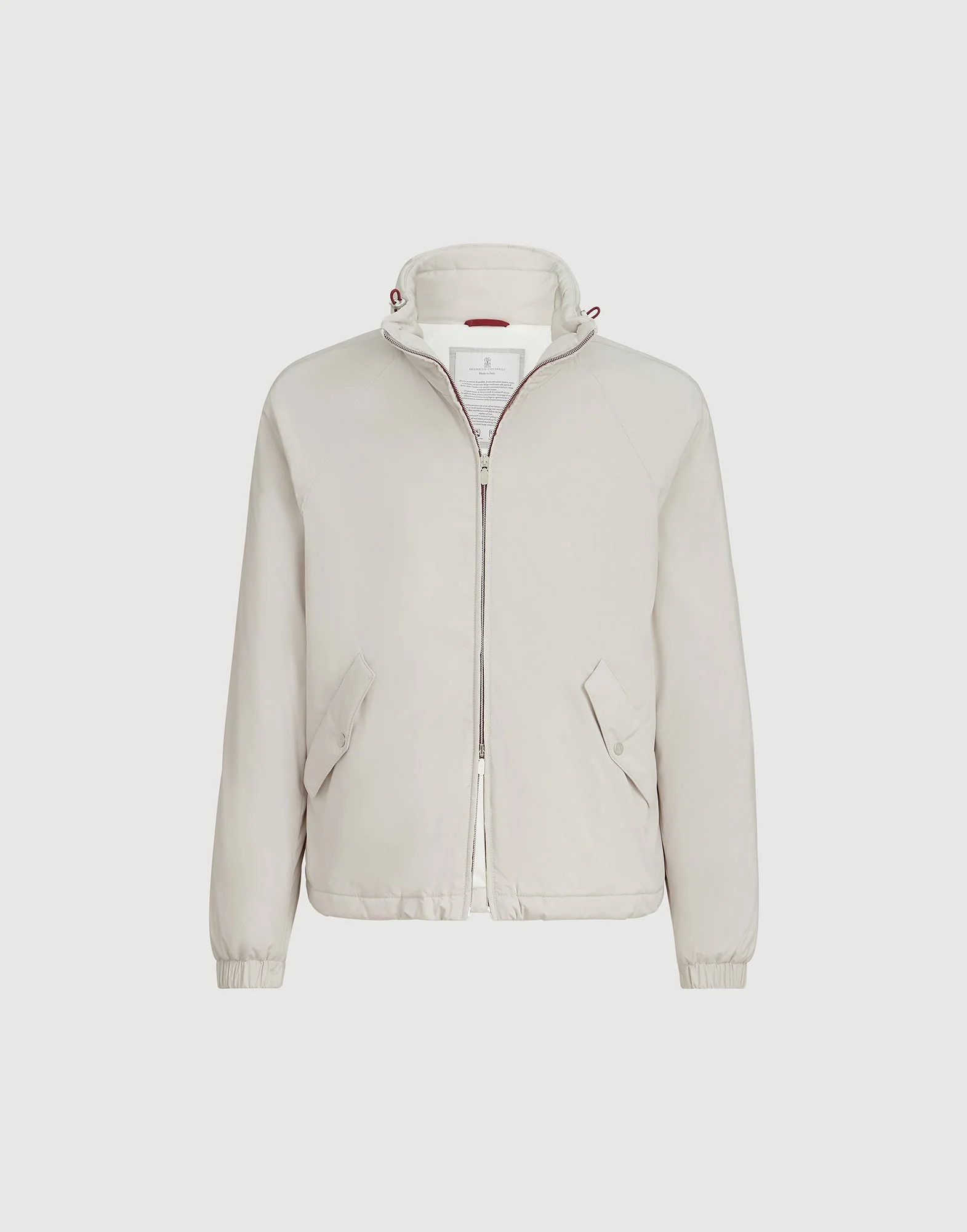 Lightweight nylon outerwear jacket with packable hood - 1