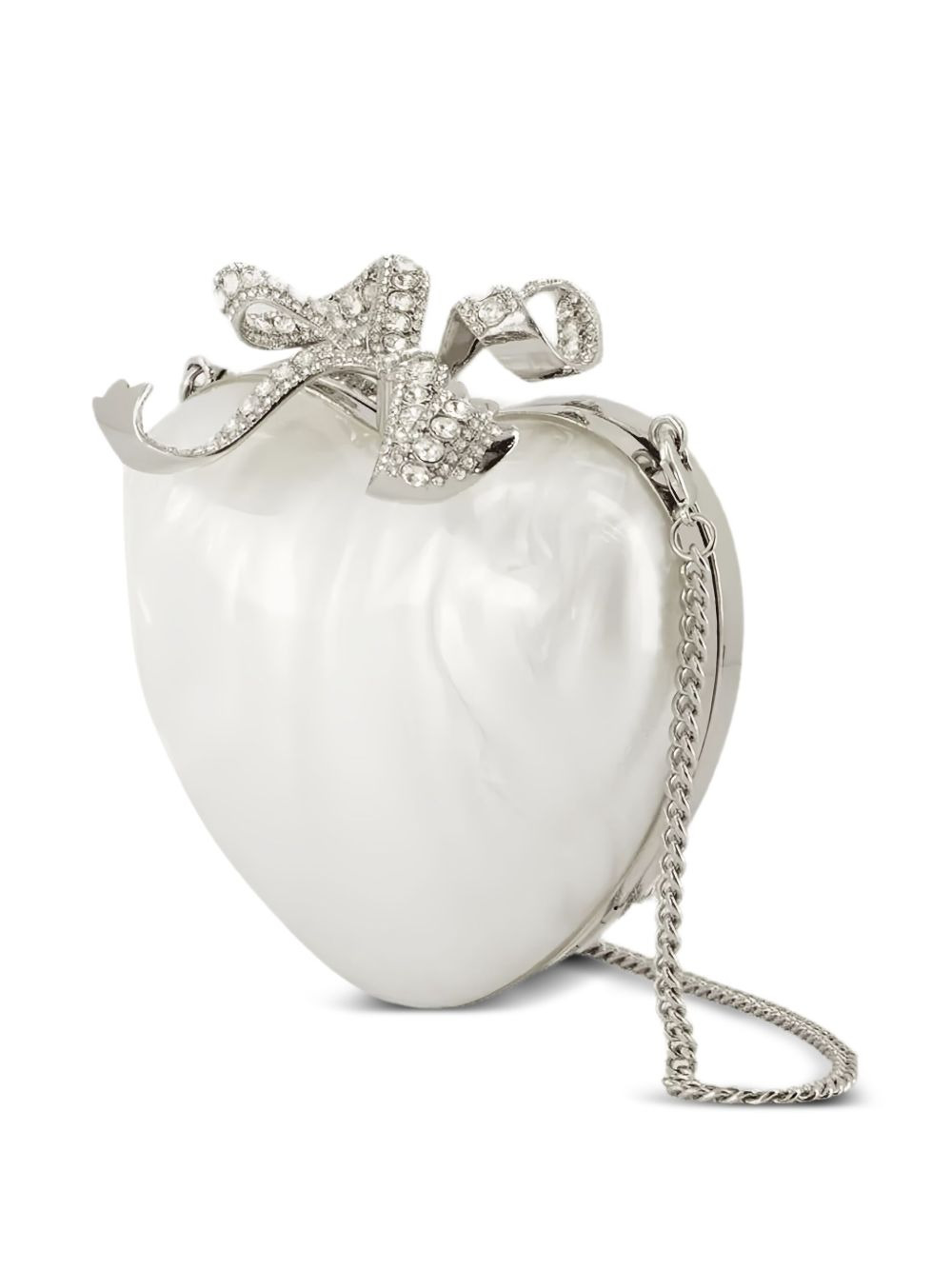 heart-shaped crystal-embellished clutch - 3