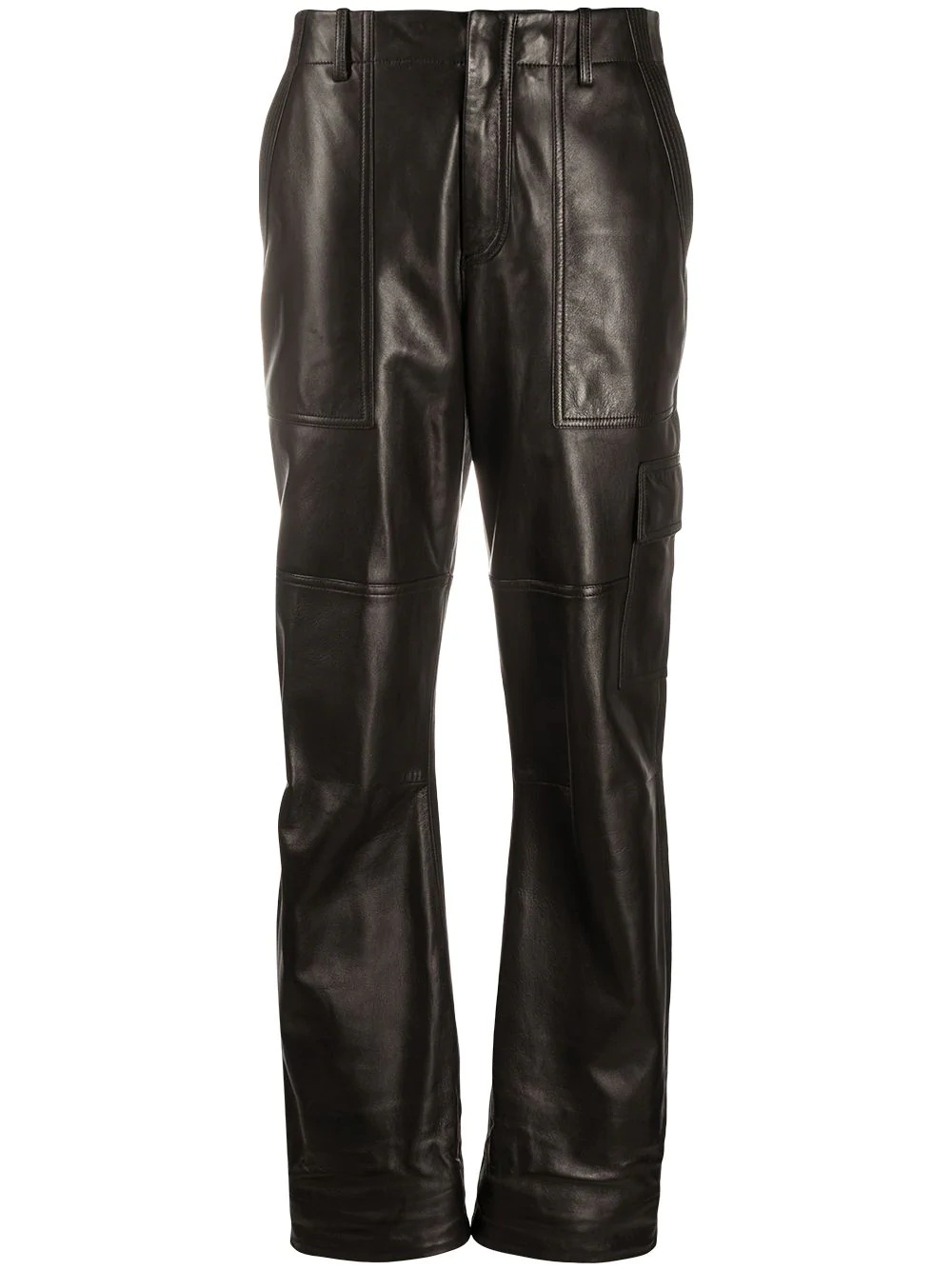 polished-finish trousers - 1