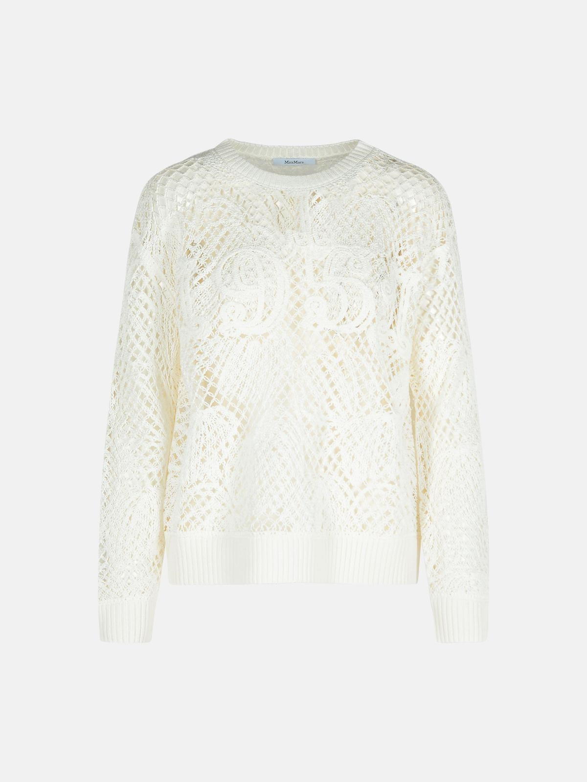 'FAREA' WHITE COTTON BLEND SWEATER - 1