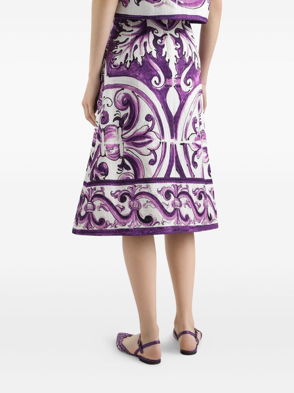 Maiolica-print midi skirt - 4