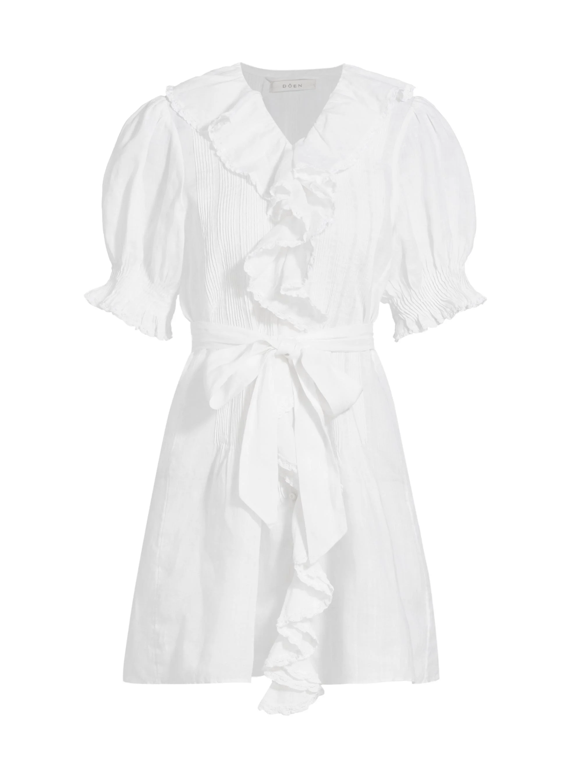 Women's Piper Belted Ruffled Minidress - Salt - 1