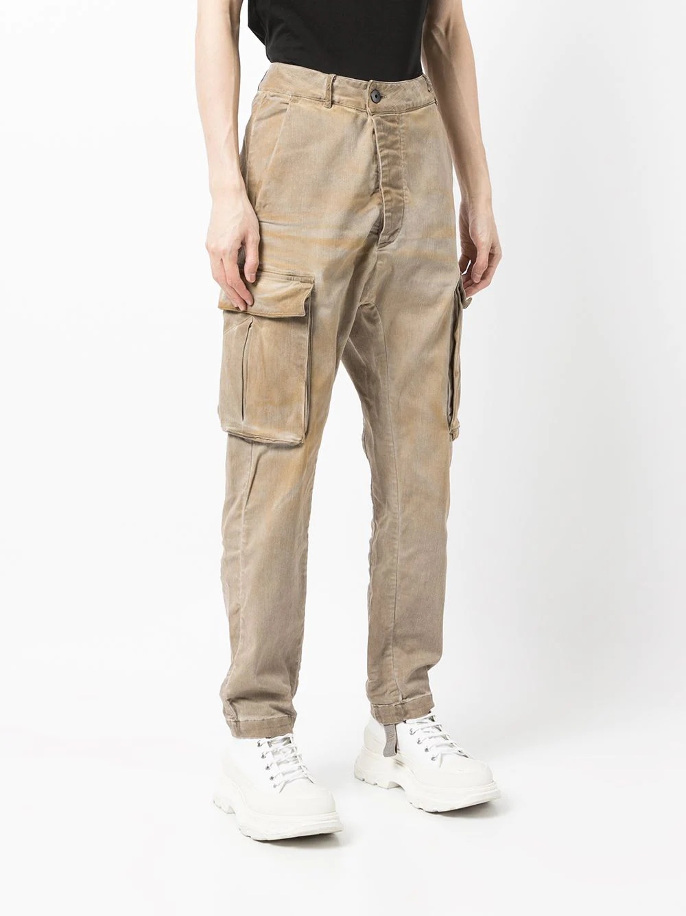 cargo-pocket straight-leg trousers - 3