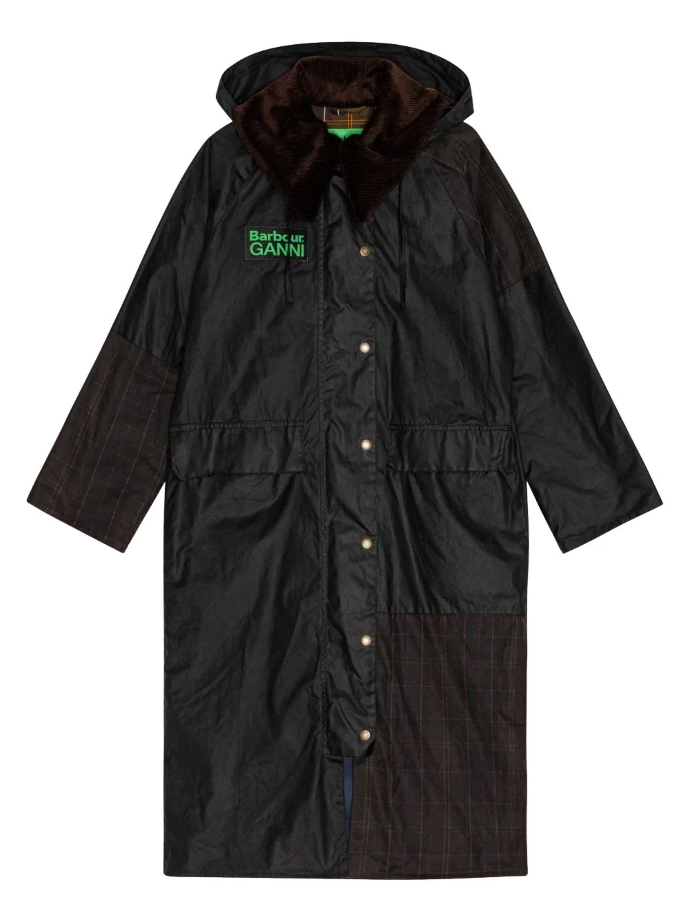 x Barbour hooded panelled coat - 1