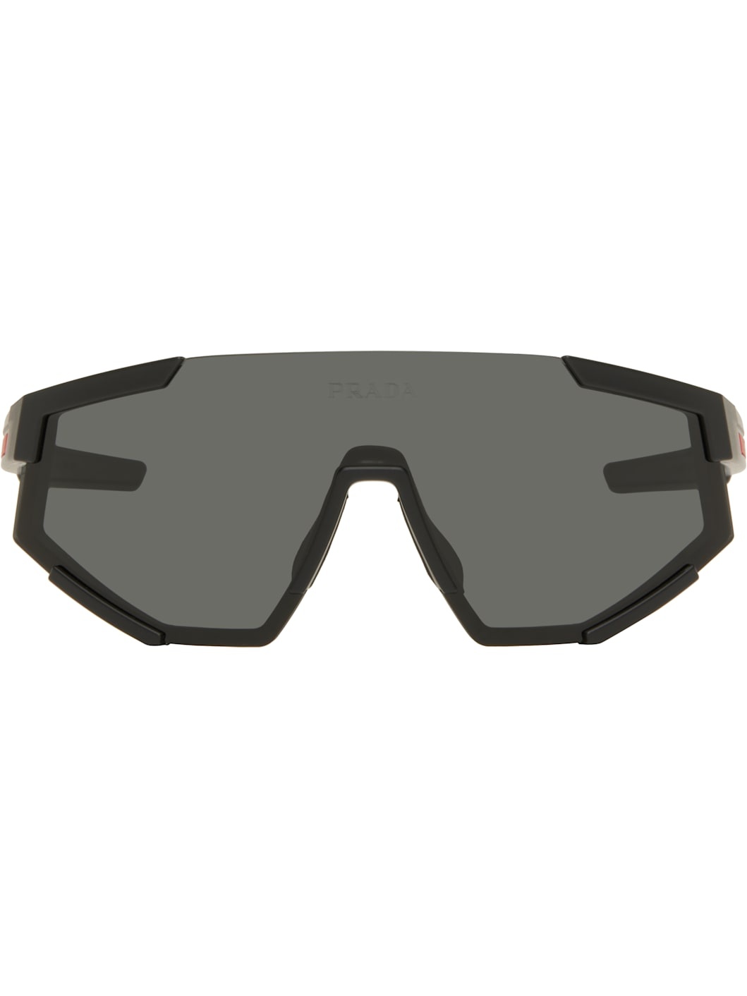 Black 'Prada' Linea Rossa Impavid Sunglasses - 2