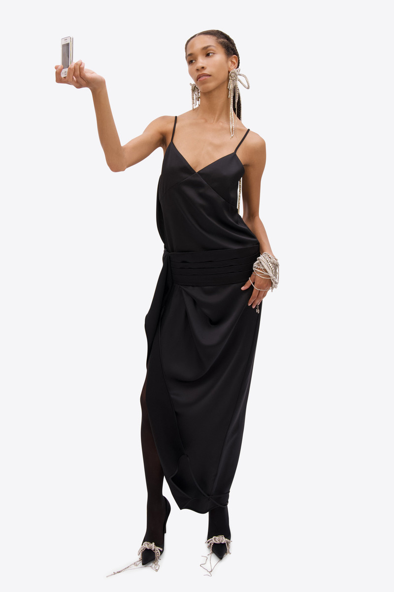 AREA TUXEDO SLIP DRESS outlook