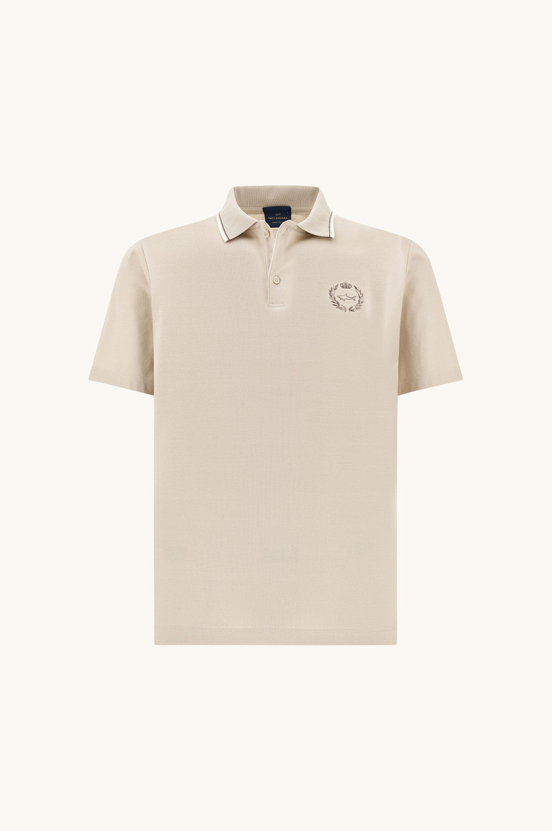 Paul & Shark POLO SHIRT IN AQUA TOUCH COTTON WITH HERALDIC EMBROIDERY outlook