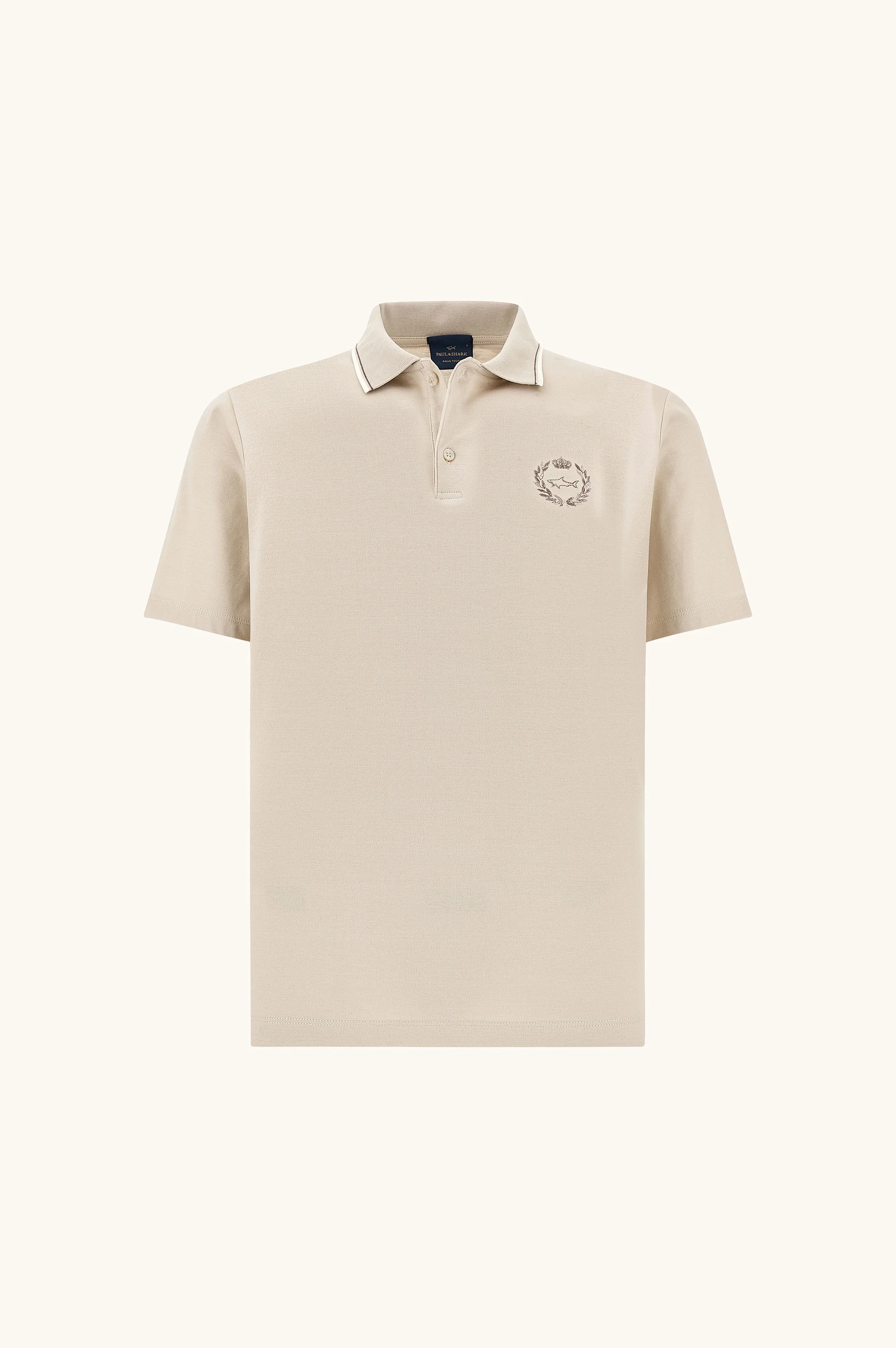 POLO SHIRT IN AQUA TOUCH COTTON WITH HERALDIC EMBROIDERY - 1