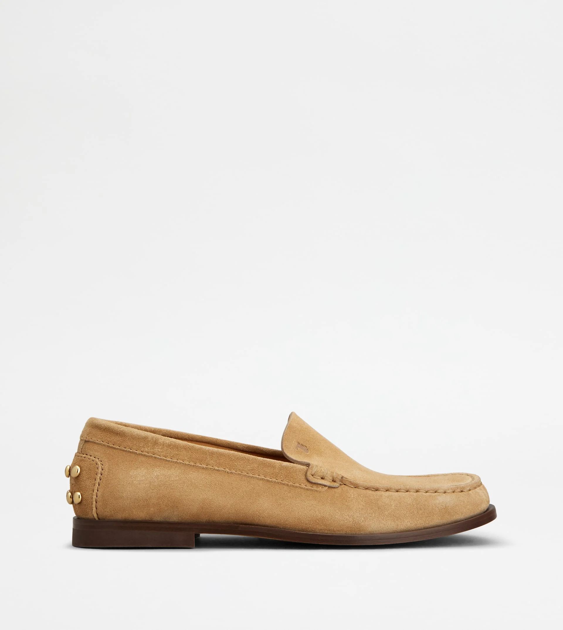 SLIPPER LOAFERS IN SUEDE - BEIGE - 1