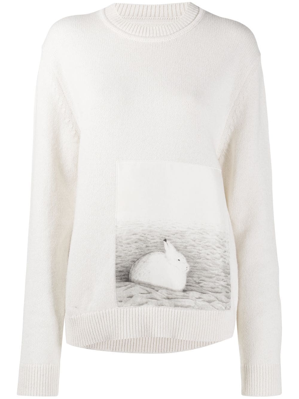 photo print wool jumper - 1