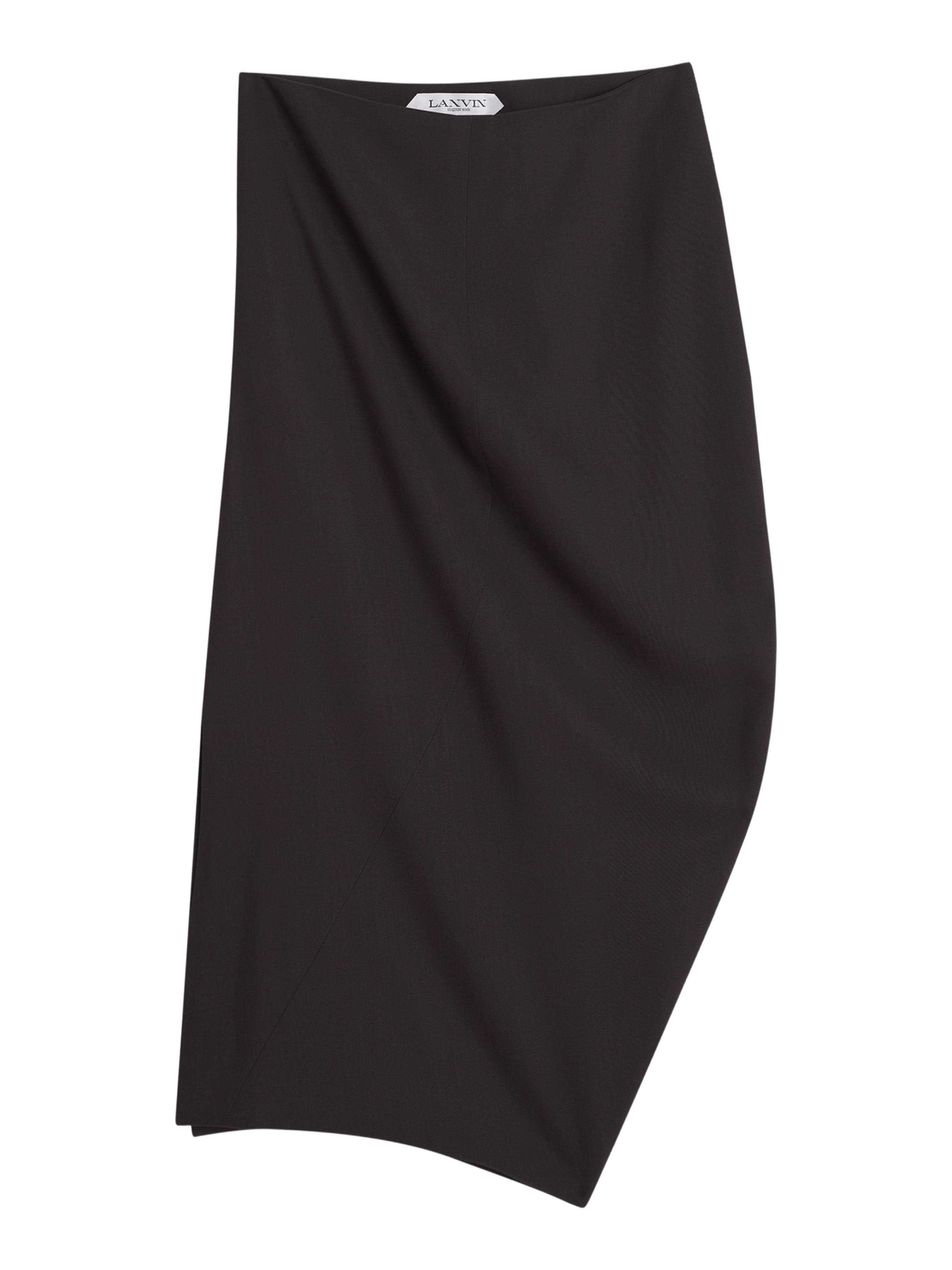 Lanvin Midi Skirt In Wool And Viscose in Dark Brown at Nordstrom - 2
