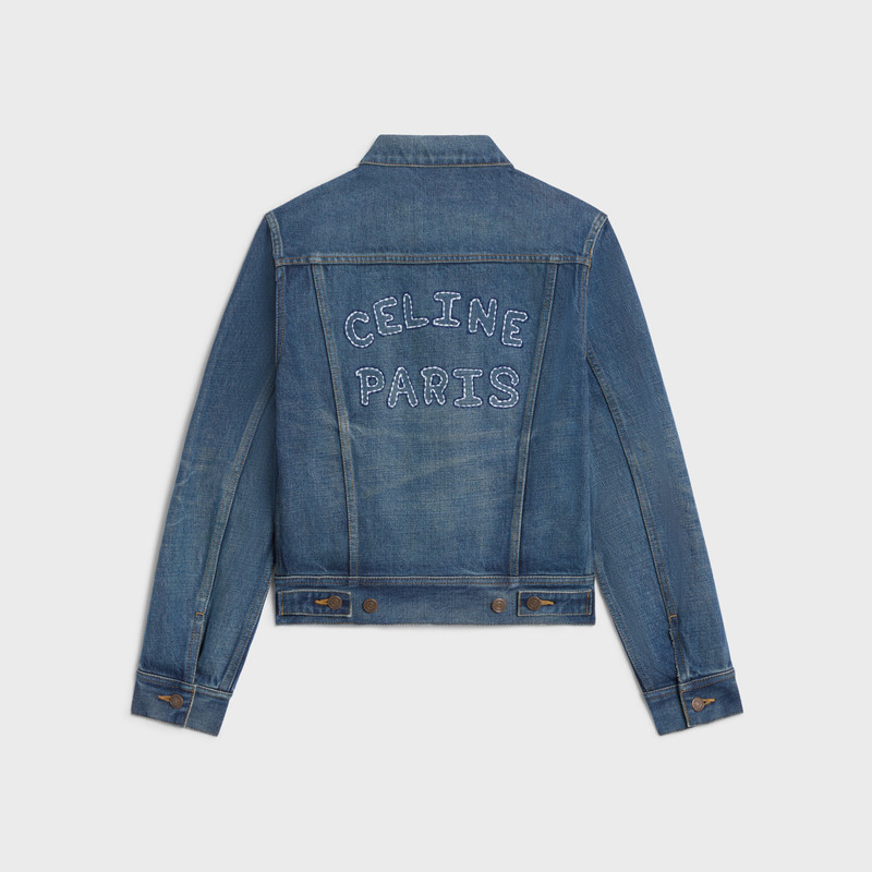 CELINE Trucker jacket in dark union wash denim outlook
