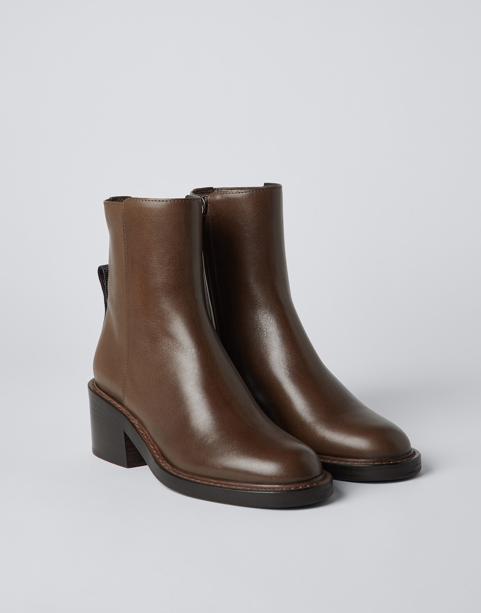 Riding calfskin ankle boots with monili - 1