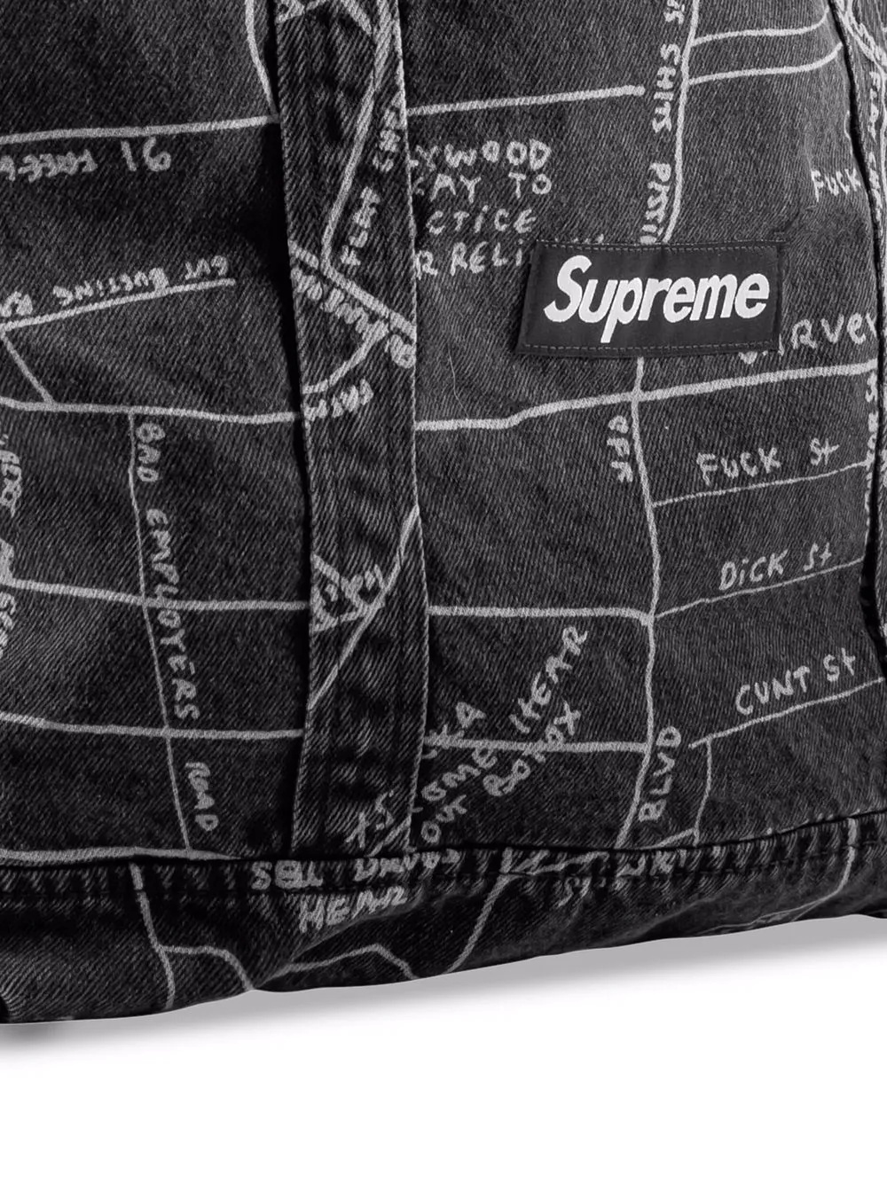 Gonz Map denim tote bag - 3