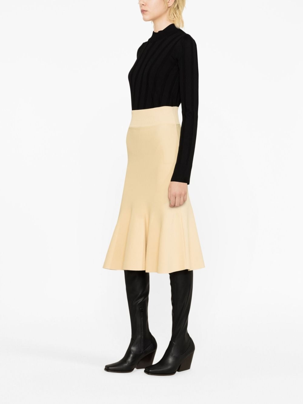flared-hem knitted skirt - 3