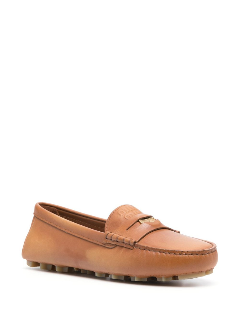 Miu Miu coin-detail leather loafers outlook