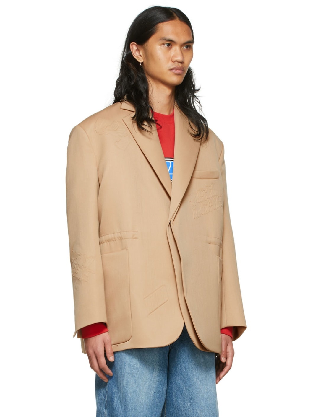 Beige Wool & Polyester Blazer - 2