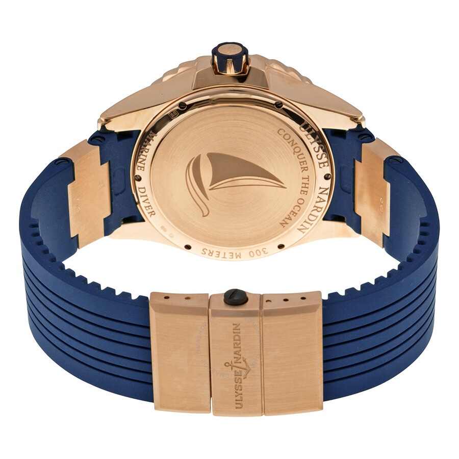 Ulysse Nardin Maxi Marine Diver 18kt Rose Gold Blue Dial Men's Watch 266-10-3-93 - 3