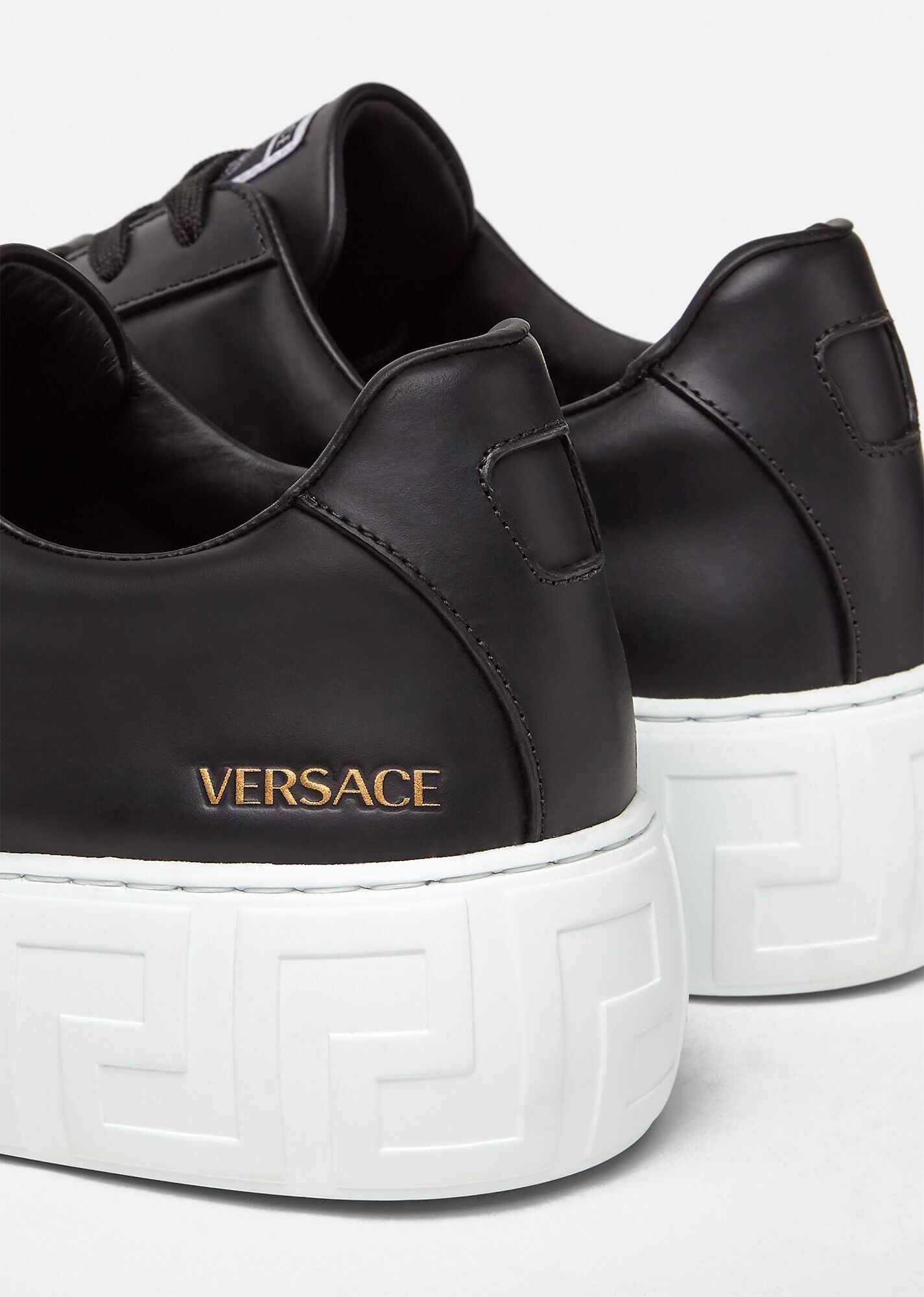 VERSACE★素敵！Leather & Printed Fabric Sneakers Blac Versace Jeans Couture Black Sneakers | italist
