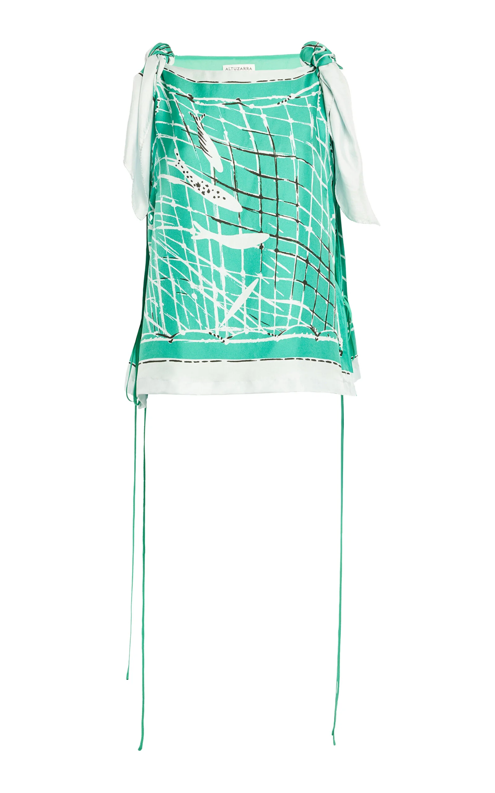 Siggi Tie-Detailed Silk Top green - 1