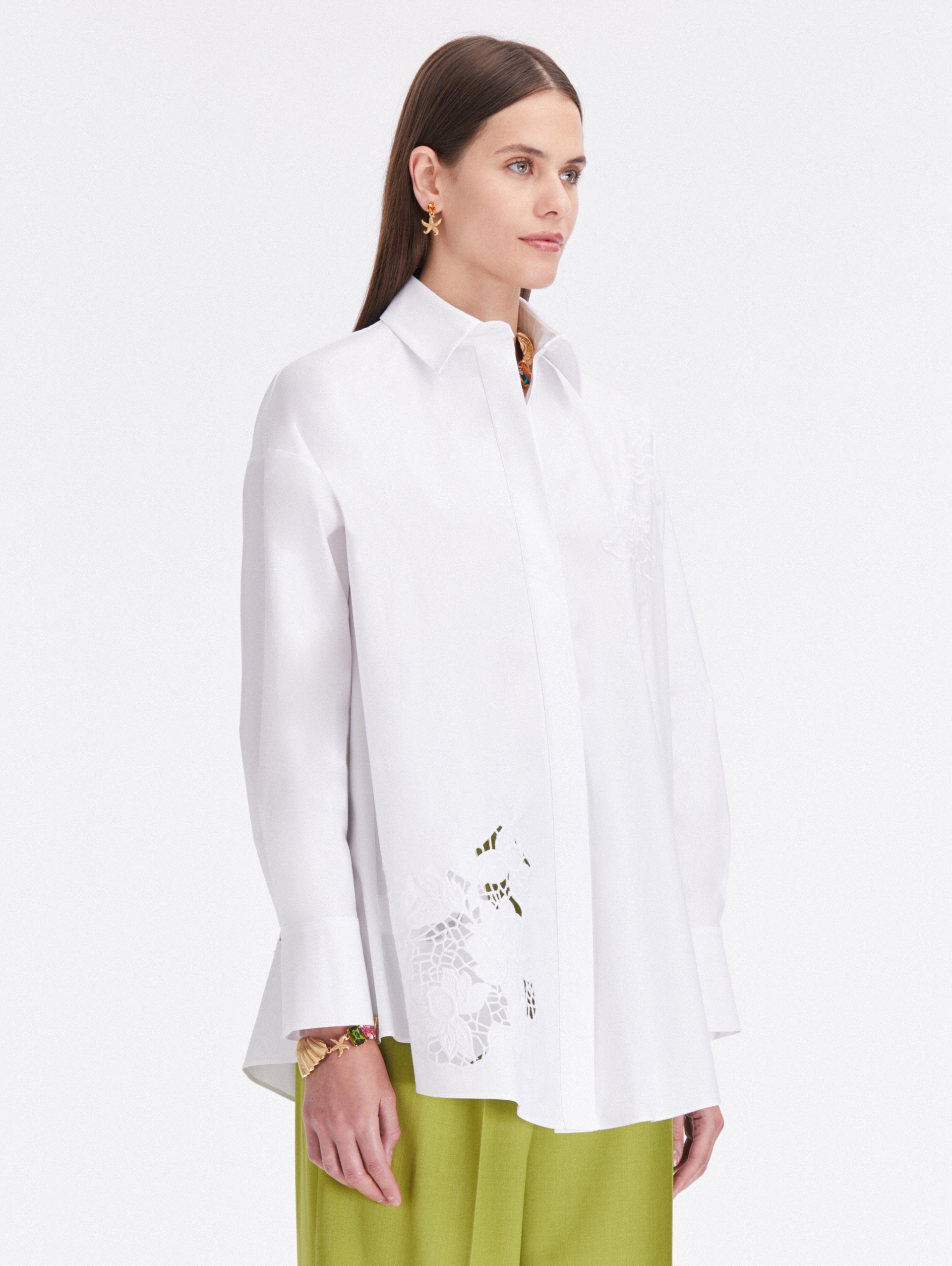 GARDENIA THREADWORK COTTON TWILL TUNIC - 4