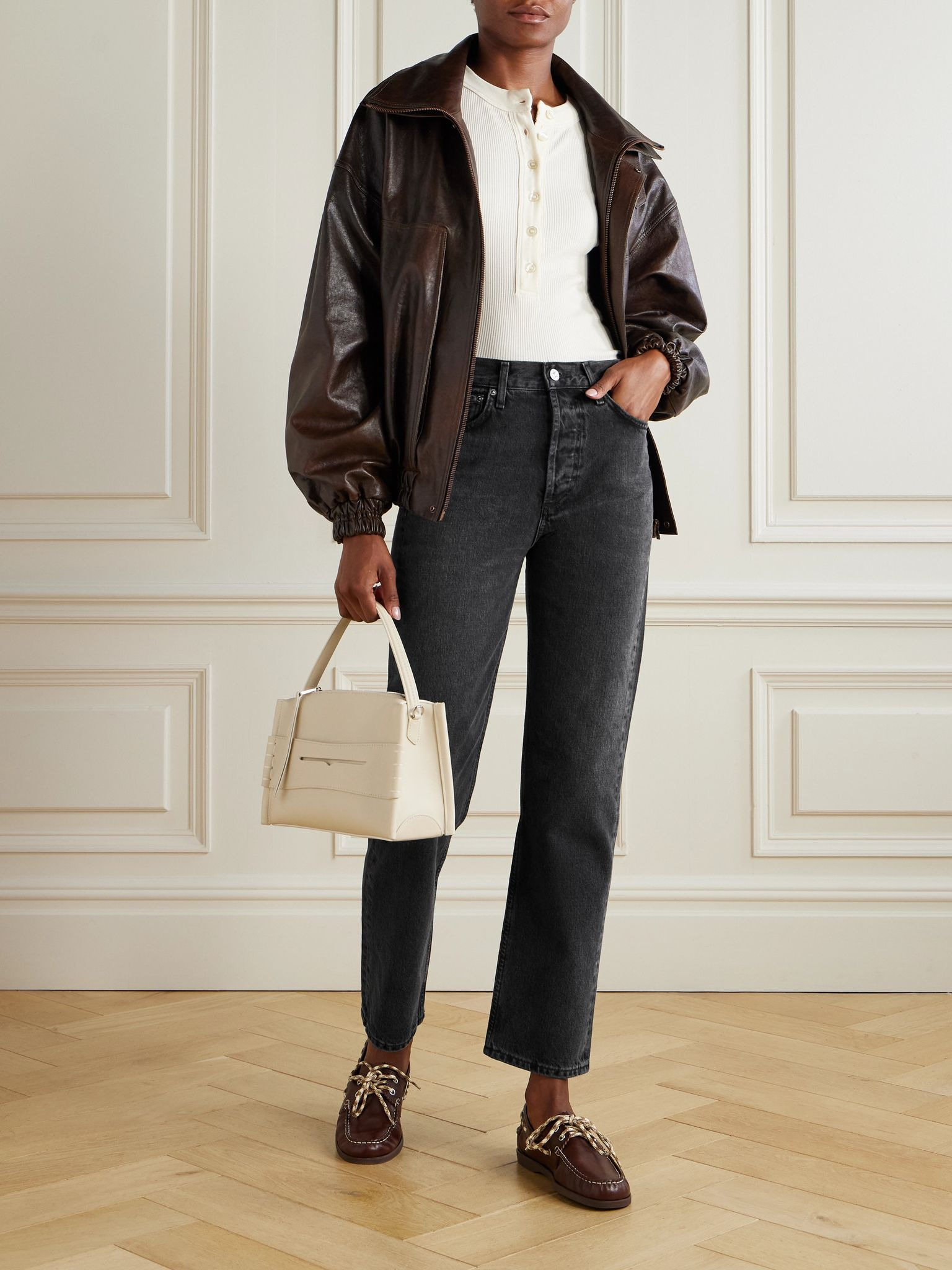 Blaine high-rise straight-leg jeans Black - 2