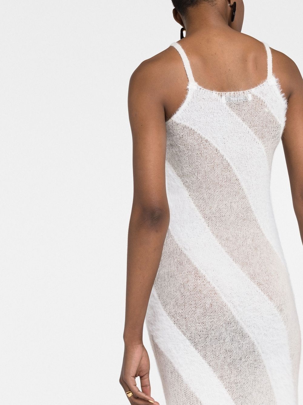 fuzzy knitted slip dress - 3